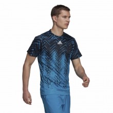 Camiseta Adidas FreeLift Printed PrimeBlue Sonic Aqua