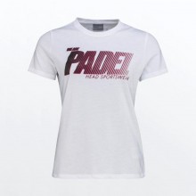 Camiseta Algodón Head Padel SPW Blanco Mujer