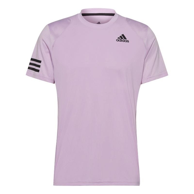 Camiseta Adidas Club 3 Stripe Morado Negro