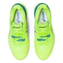 Zapatillas Asics Gel Resolution 9 Clay Verde Neon Azul Mujer