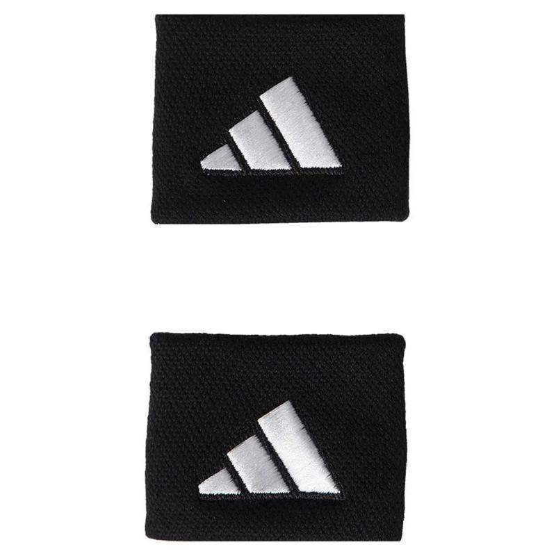 Muñequeras Adidas Cortas Negro Blanco 2 Unidades